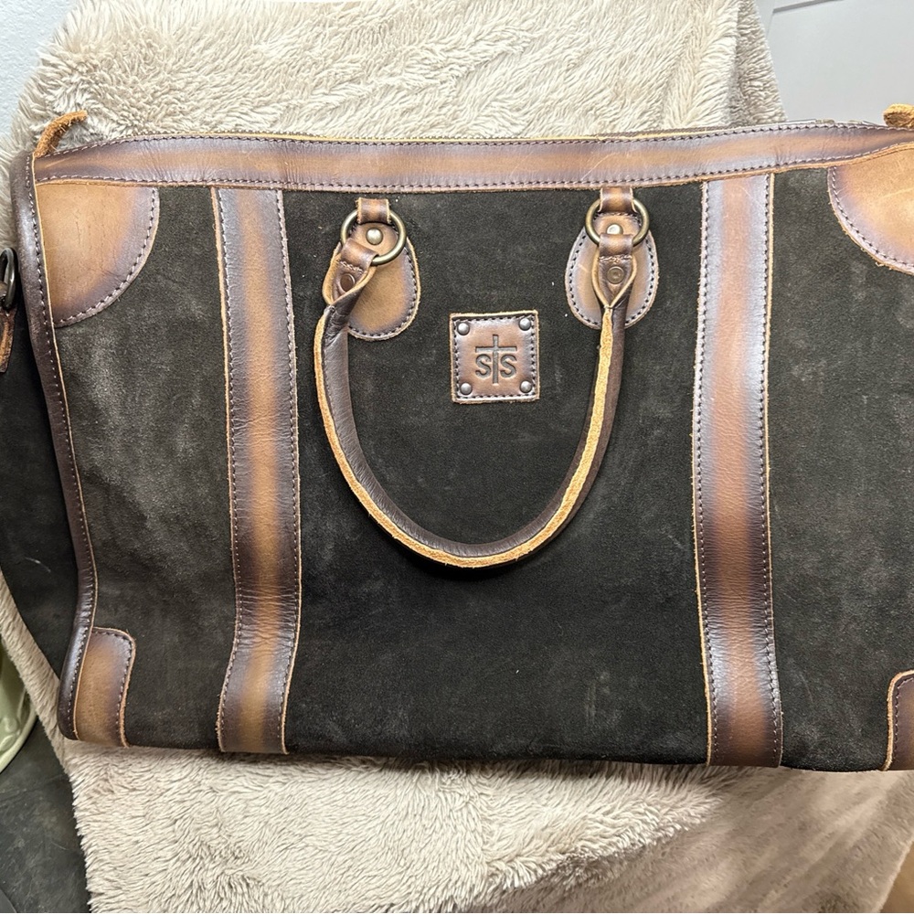 STS Ranchwear Two-Tone Leather Tote